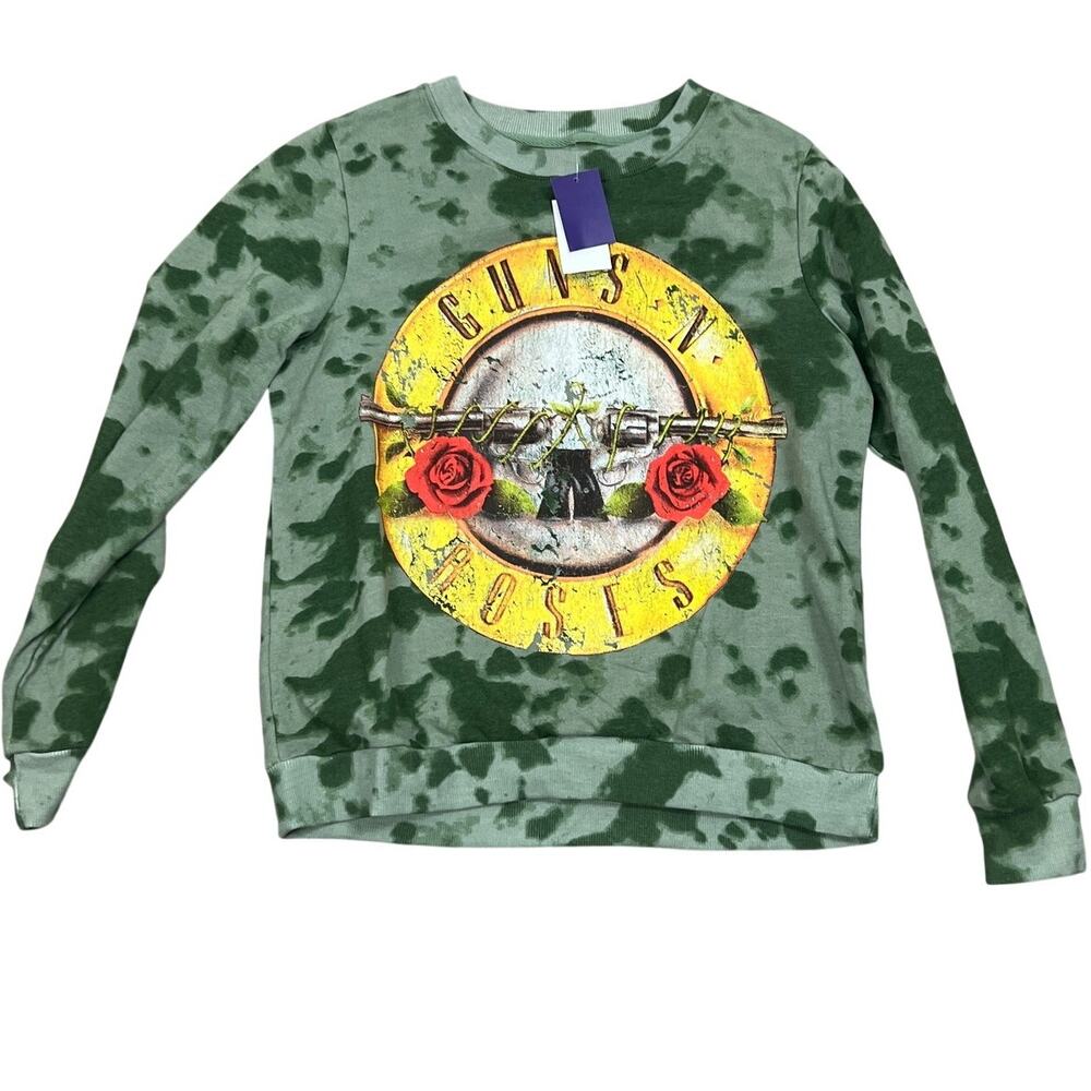 Guns N' Roses Women's Logo Graphic Green Sweatshirt - Size Medium - NWT